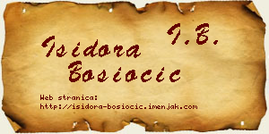 Isidora Bosiočić vizit kartica